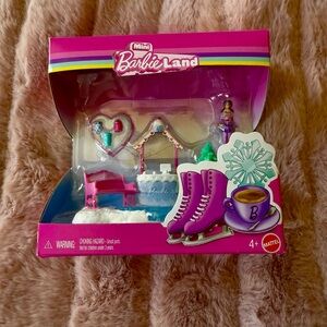 Mattel Barbie Winter Wonderland Playset with Pink and Blue Ice Skate